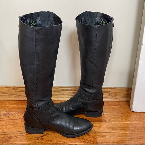 SAM EDELMAN Black Leather 7M Painter Tall Riding Boot Leather Back Zip Western - Picture 3 of 10